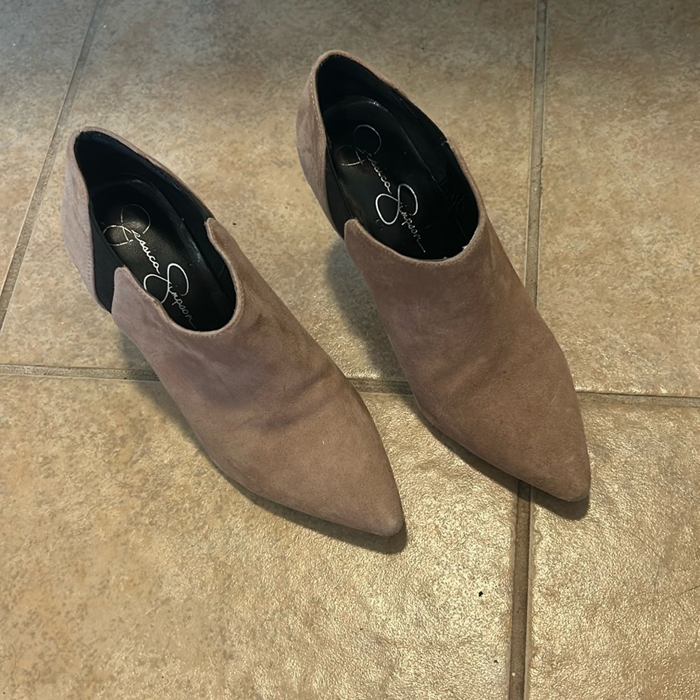 Jessica Simpson 3 in. Ankle Boots Suede with Elastic